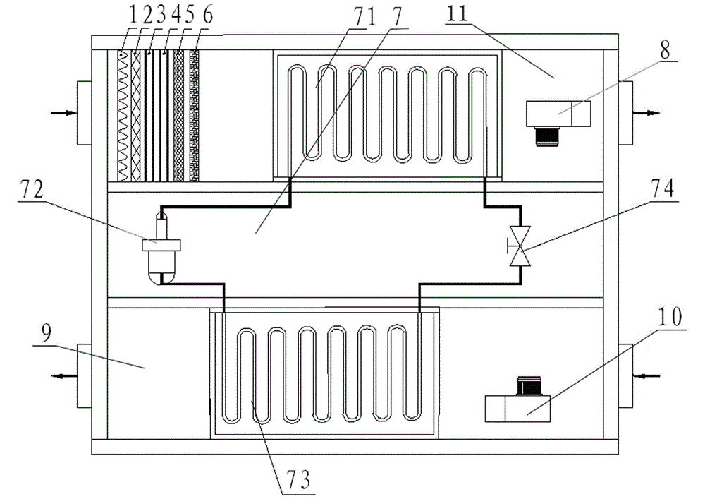 Heat pump type fresh air ventilator set