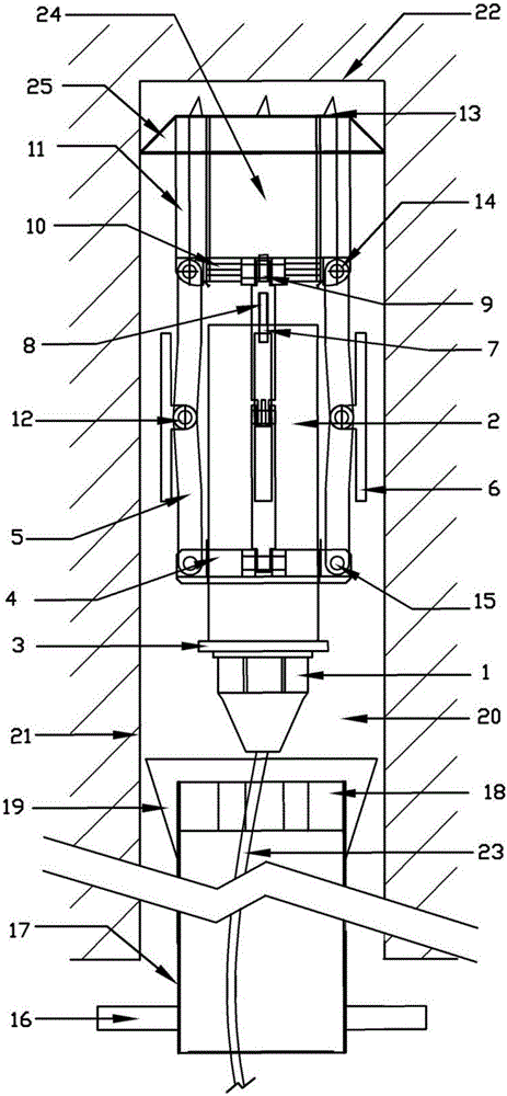 Random-direction whole-hole section three-direction rigid coupling sensor installing and recycling device