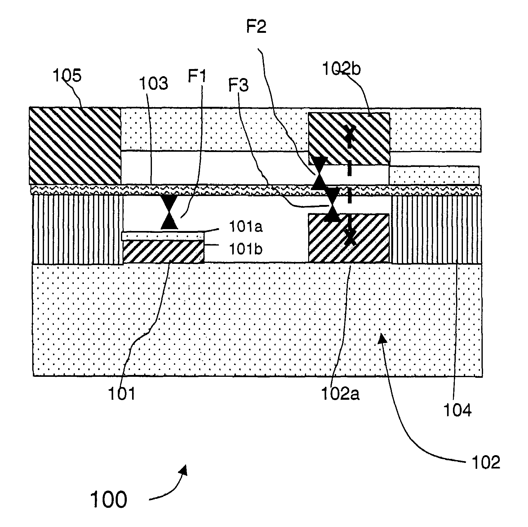 Isolation structure for deflectable nanotube elements