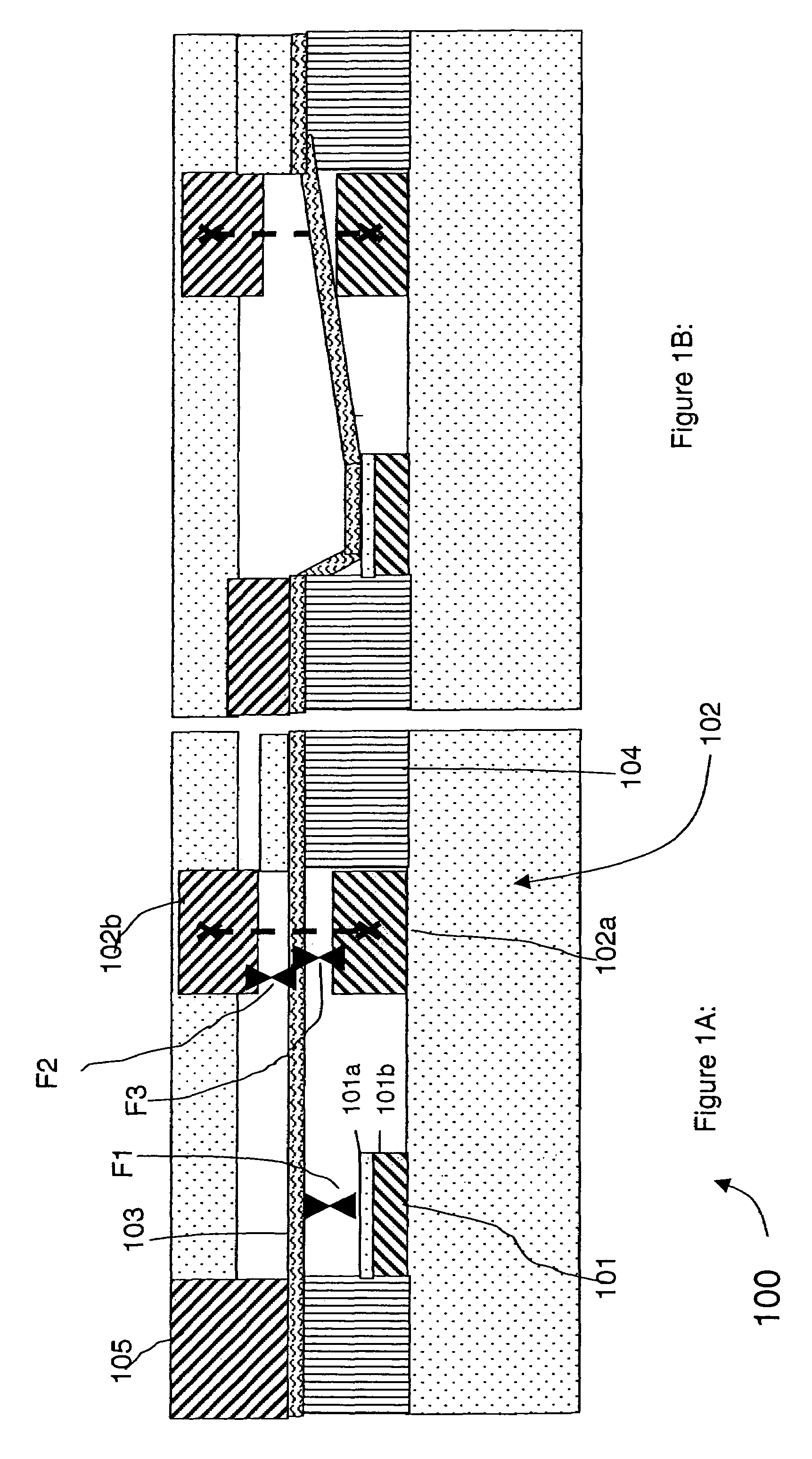 Isolation structure for deflectable nanotube elements