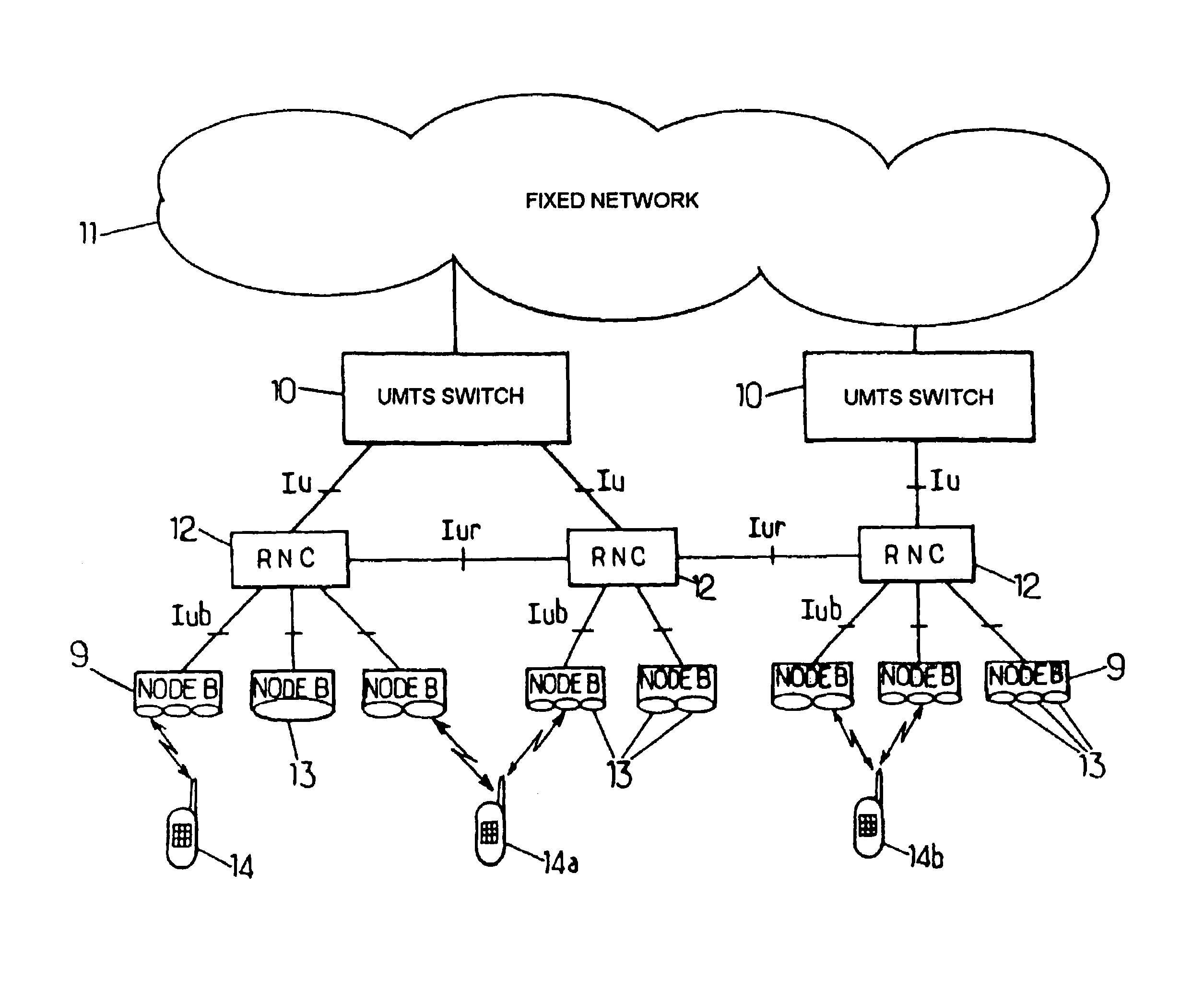 Method of controlling a mode of reporting of measurements on a radio interface and radio network controller for the implementation of the method