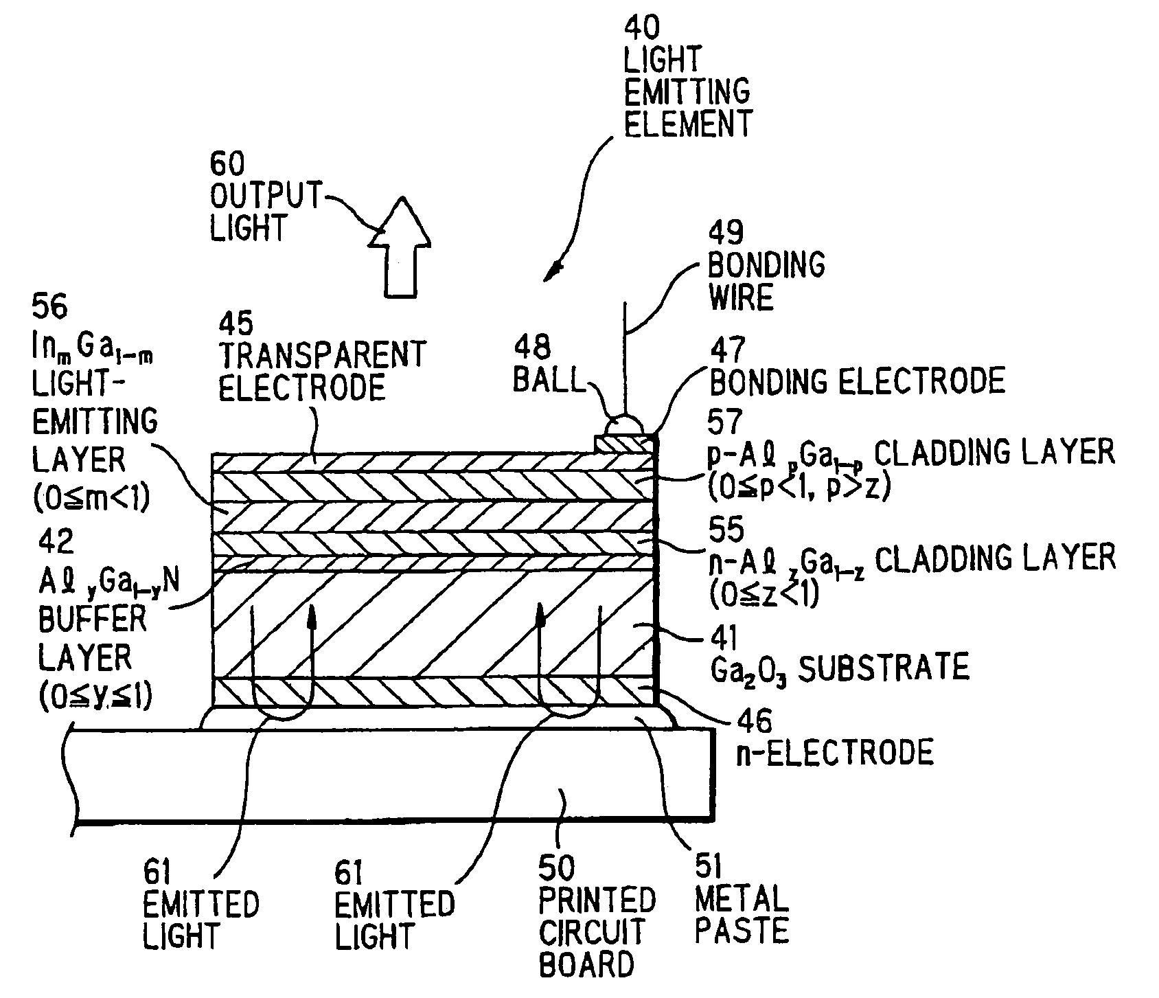 Light emitting element and method of making same