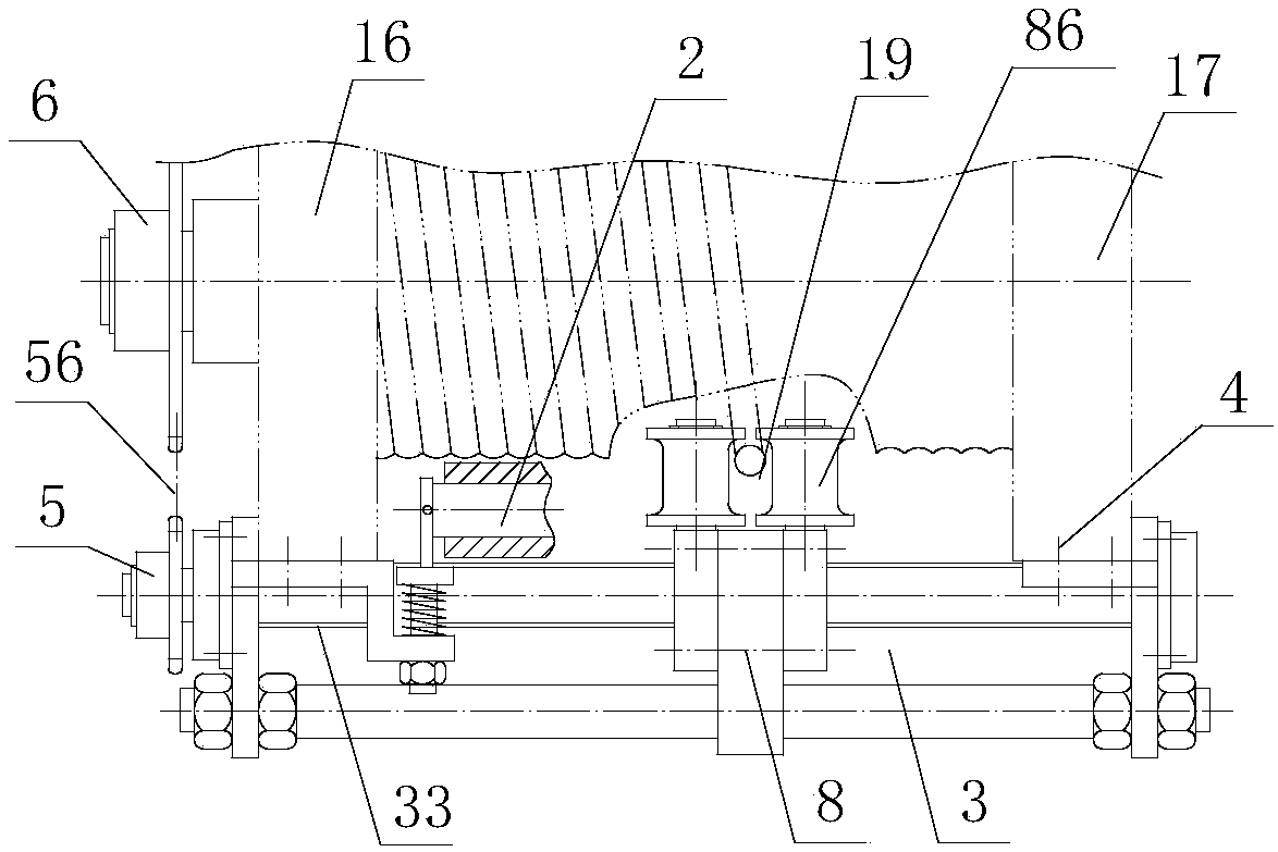 Rope guide with guide rod type adjustable rope guide device and sleeve type rope press