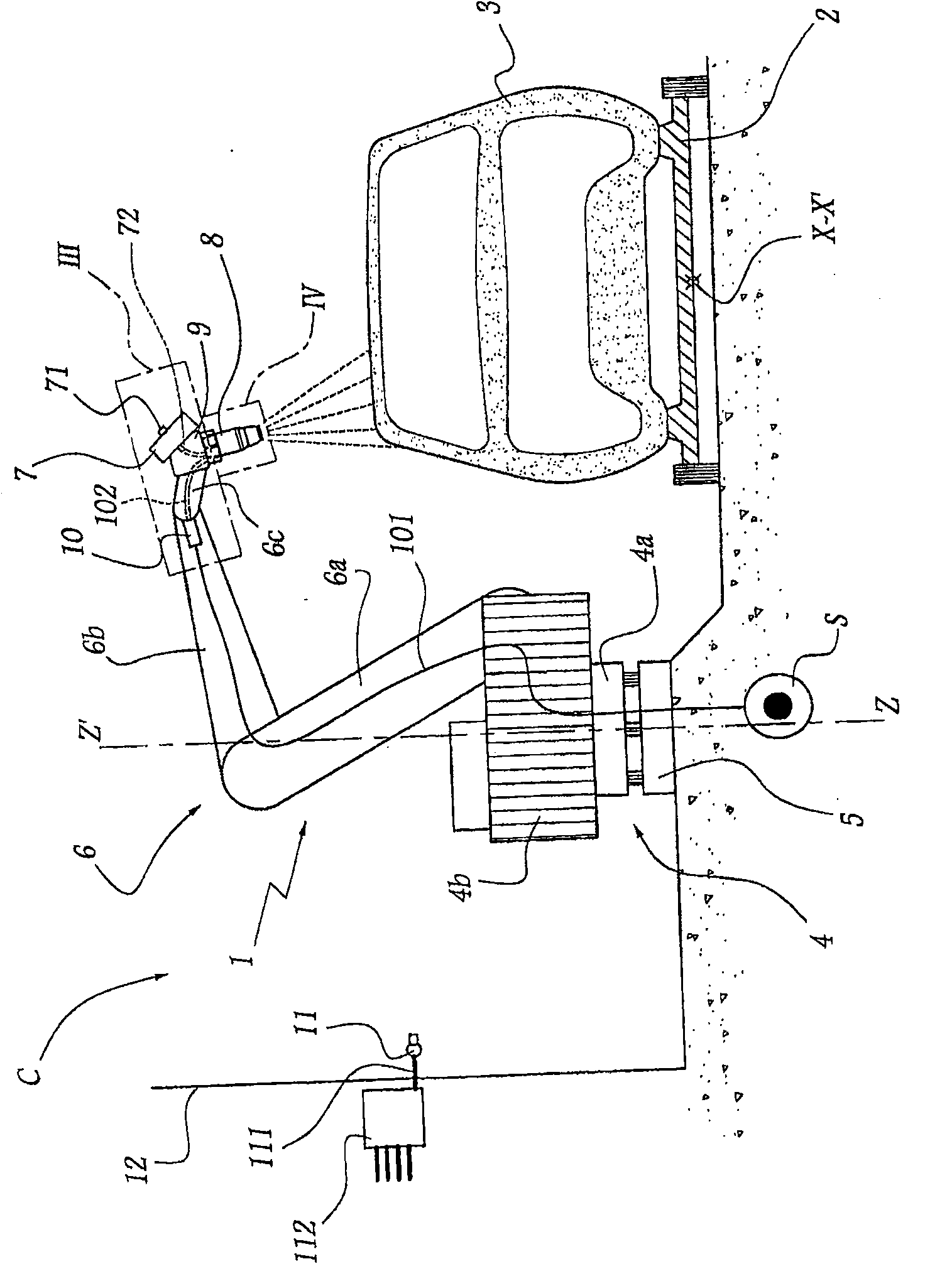 Installation for spraying a multicomponent coating product