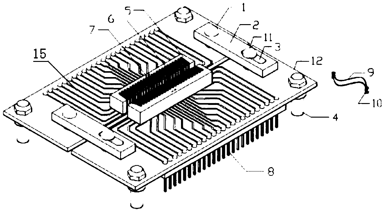 Adjustable surface-mounted packaged semiconductor device clamp and test method