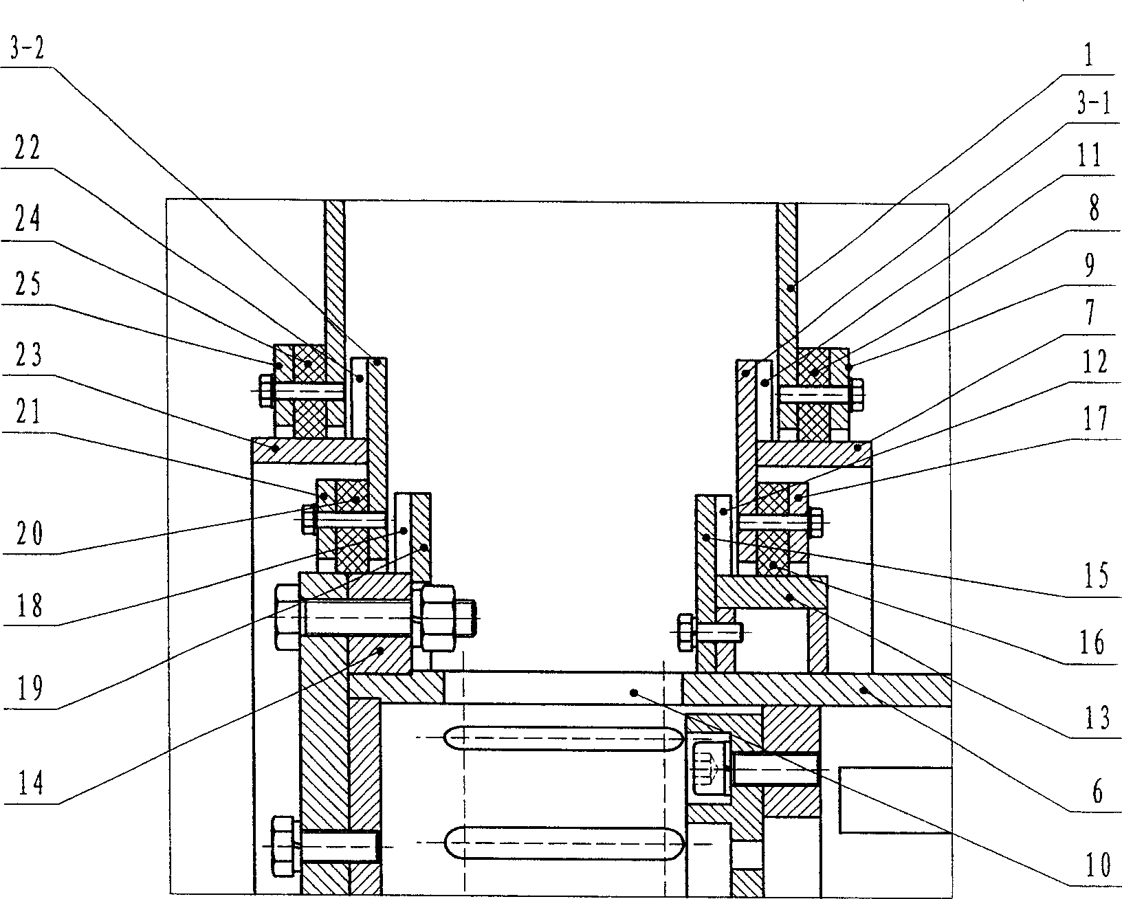 Material collecting assembly of large planetary ball mill