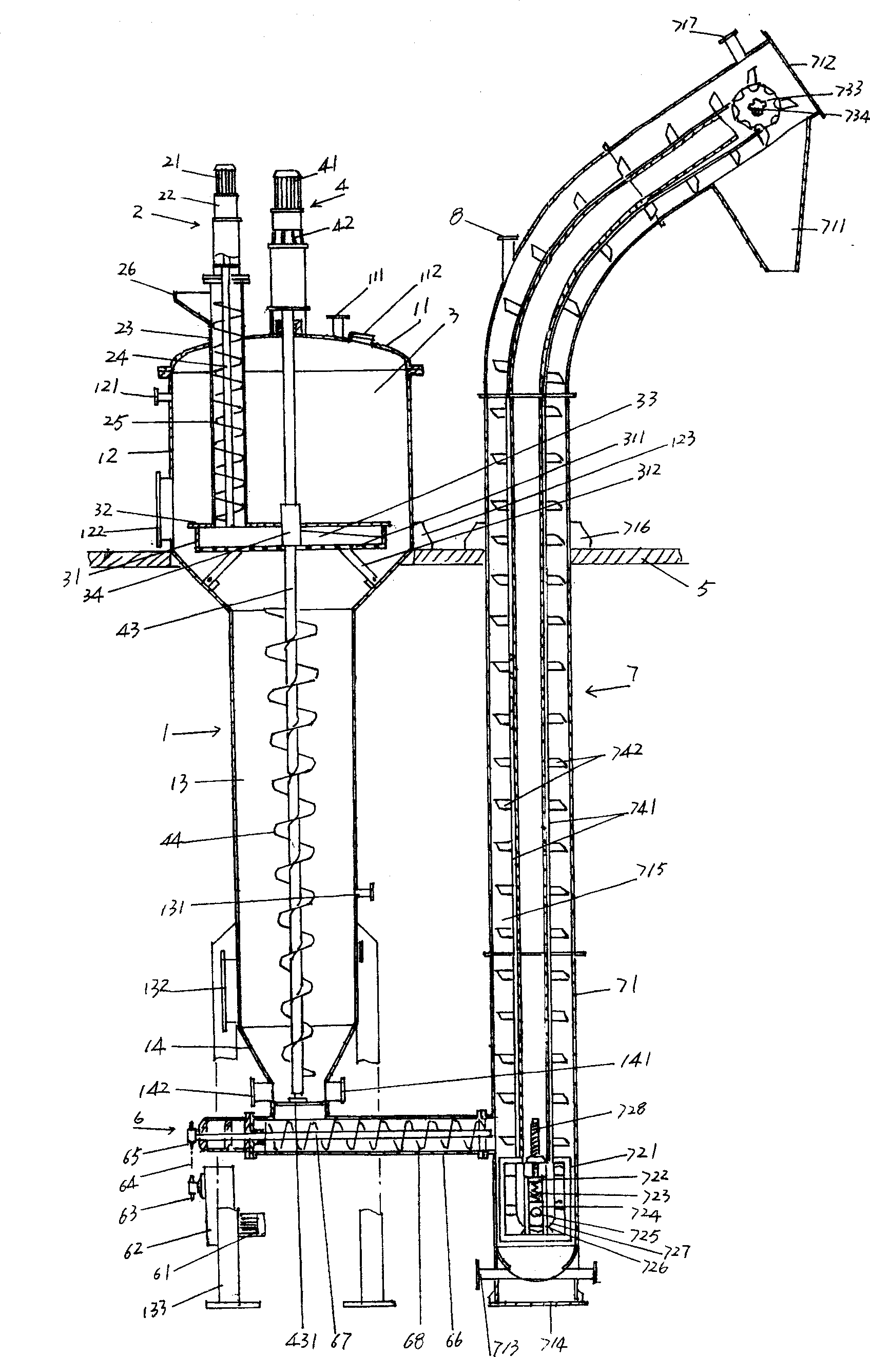 Equipment for continuous extraction of fish protein