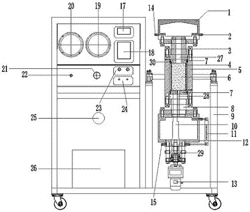 Testing device and method for permeability coefficient evolution of fractured rock mass