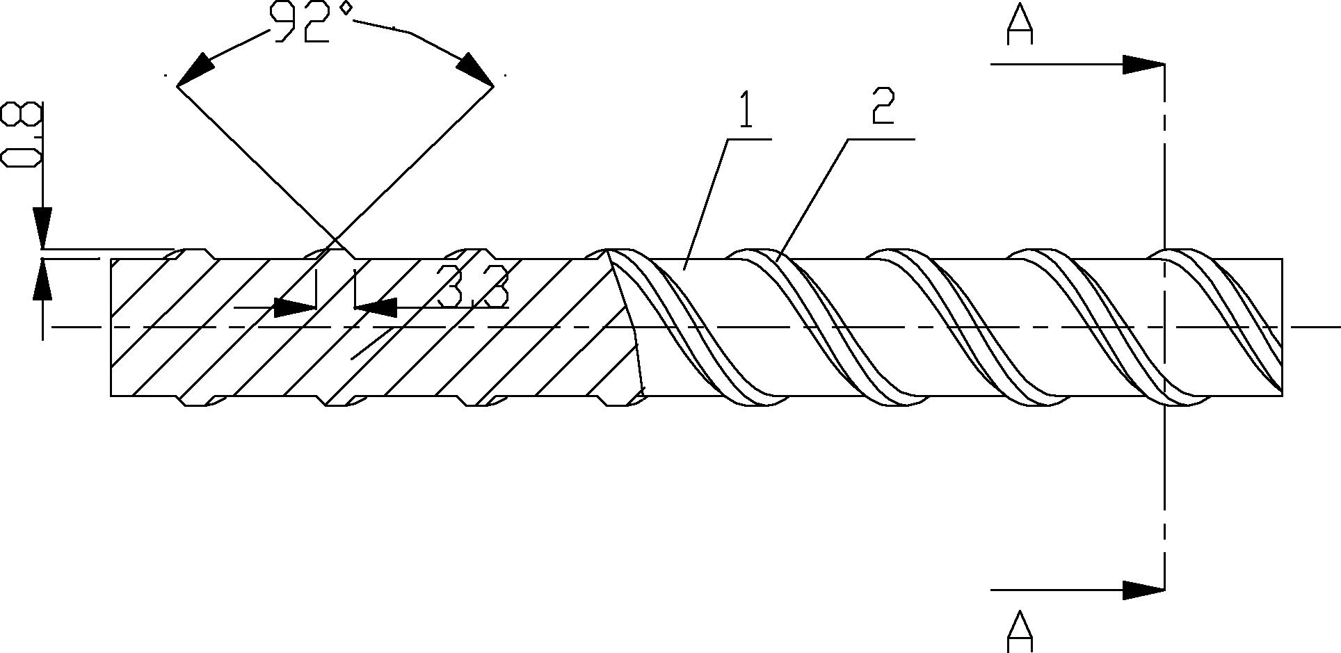 High-strength reinforcing steel bar with spiral fins and processing method of high-strength reinforcing steel bar