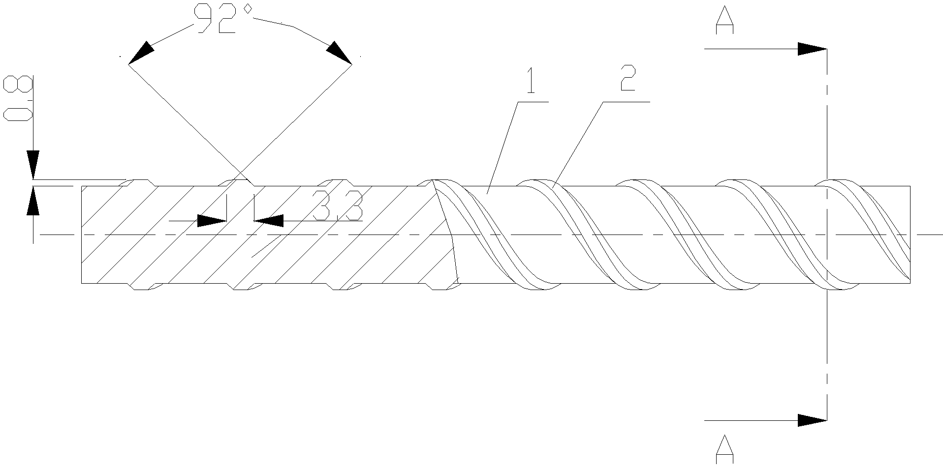 High-strength reinforcing steel bar with spiral fins and processing method of high-strength reinforcing steel bar