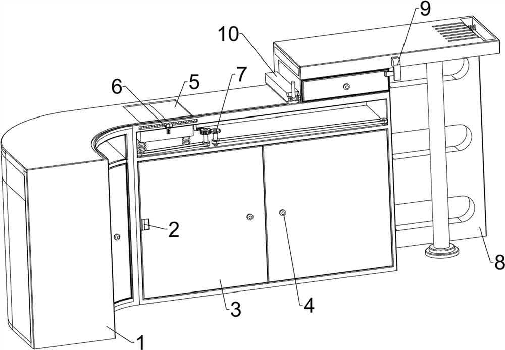 Emergency department foreground cabinet capable of rapidly taking articles