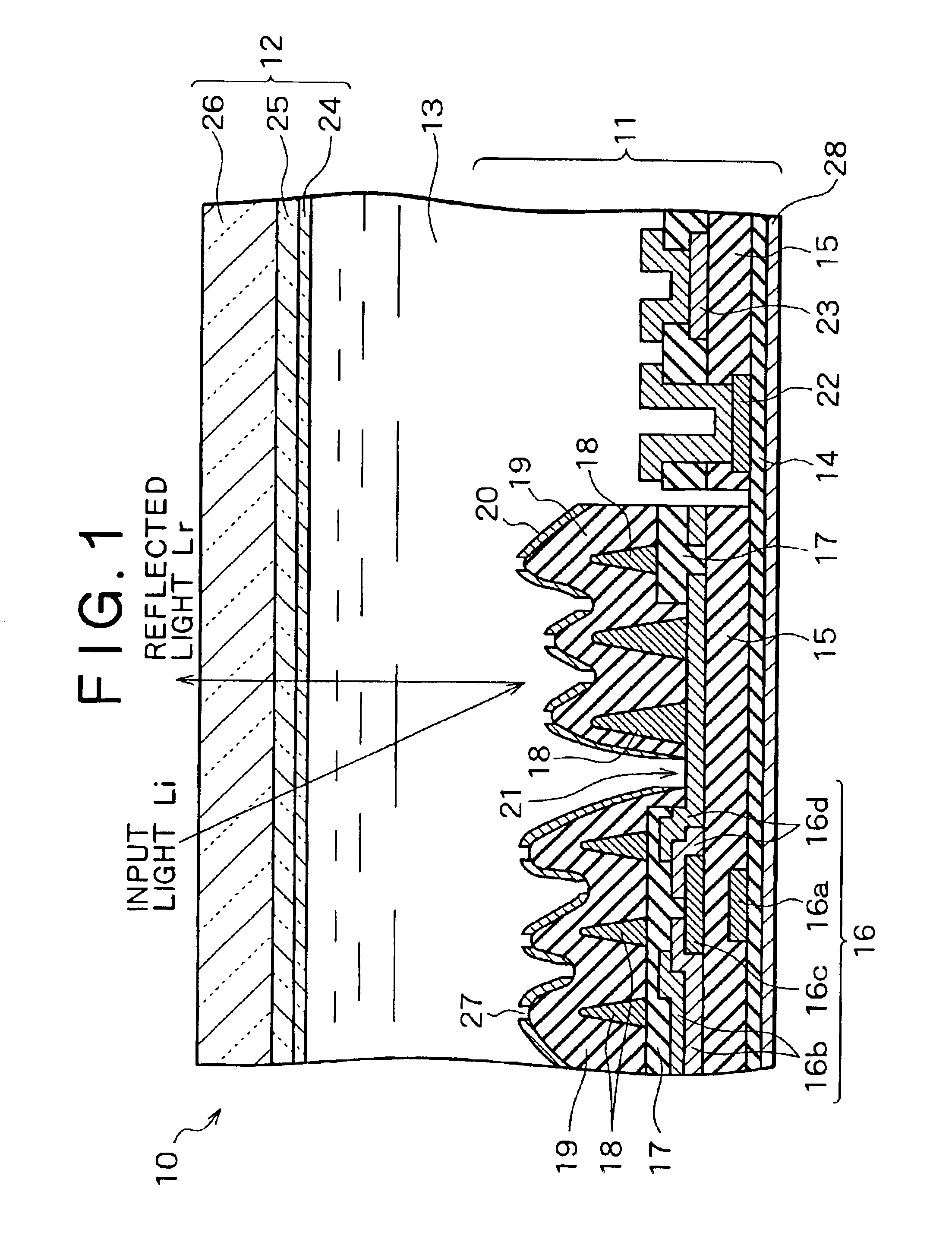 Liquid crystal display having undulated anisotropic reflection electrodes and openings therein