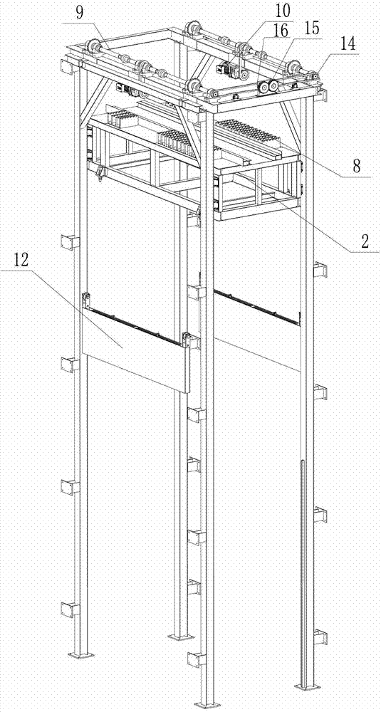 Three-dimensional garage elevator with opening and closing rotary disc at top part