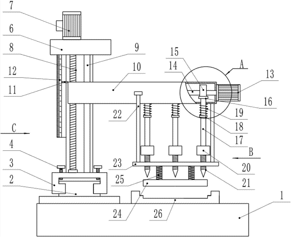 Building wood drilling device with porous continuously-punching function