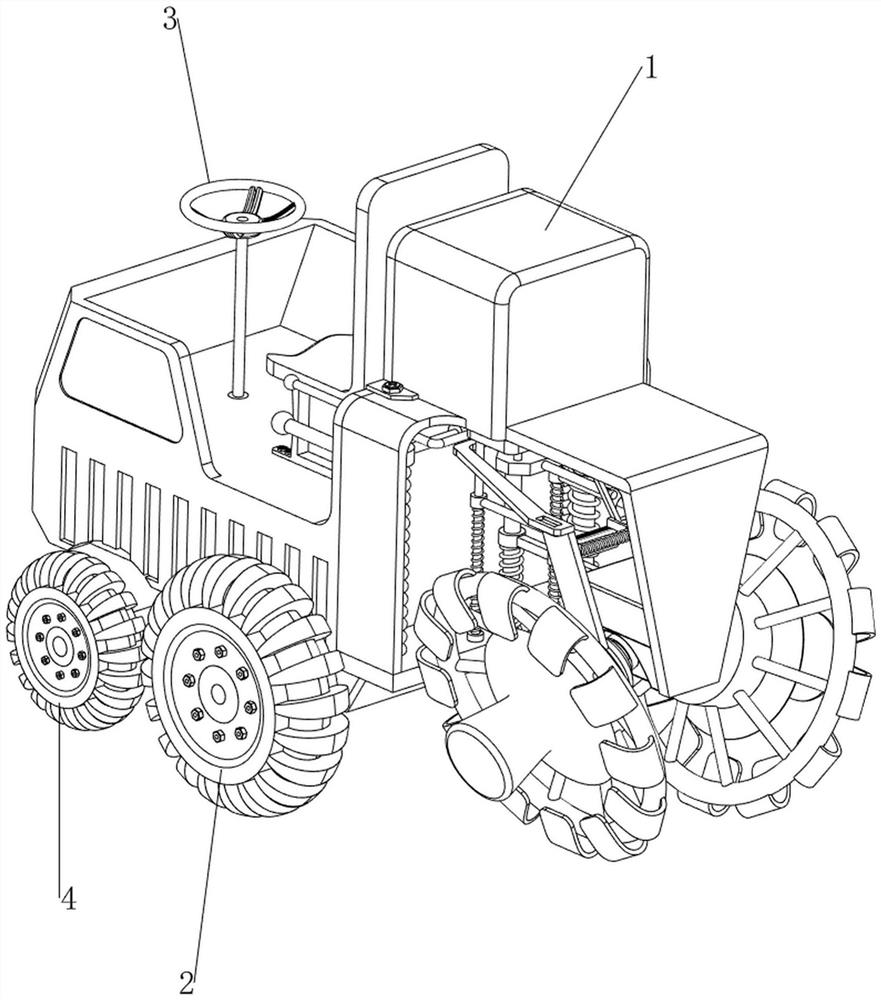 Range-adjustable soil cleaning equipment for grape vine culture