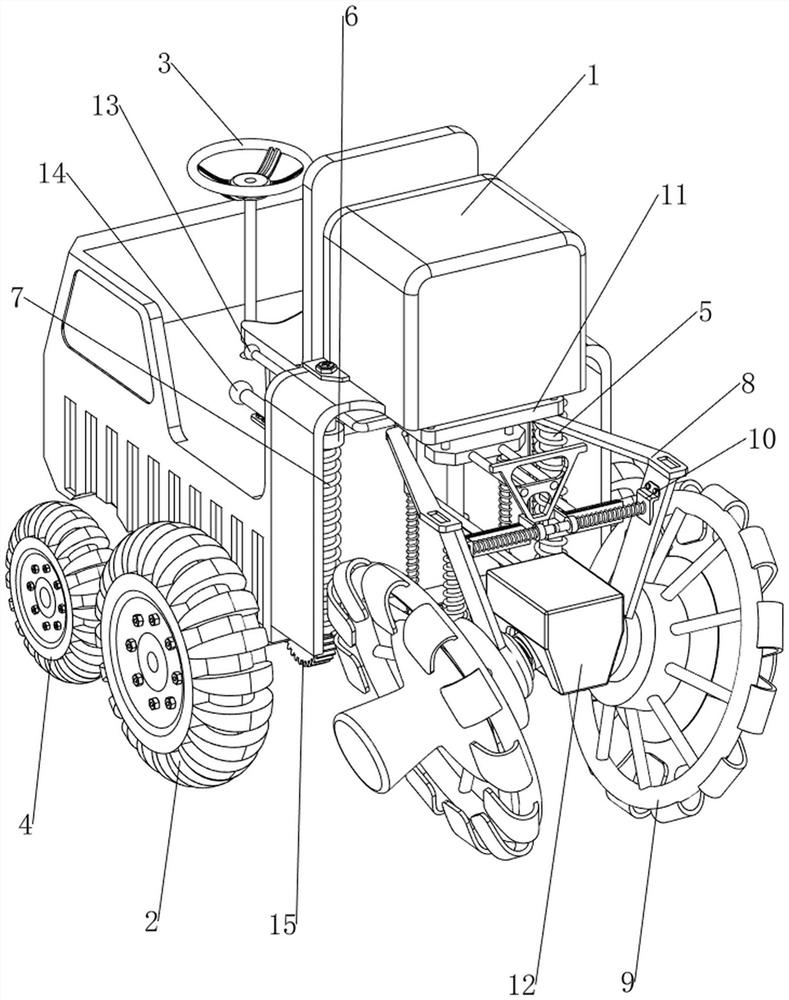 Range-adjustable soil cleaning equipment for grape vine culture