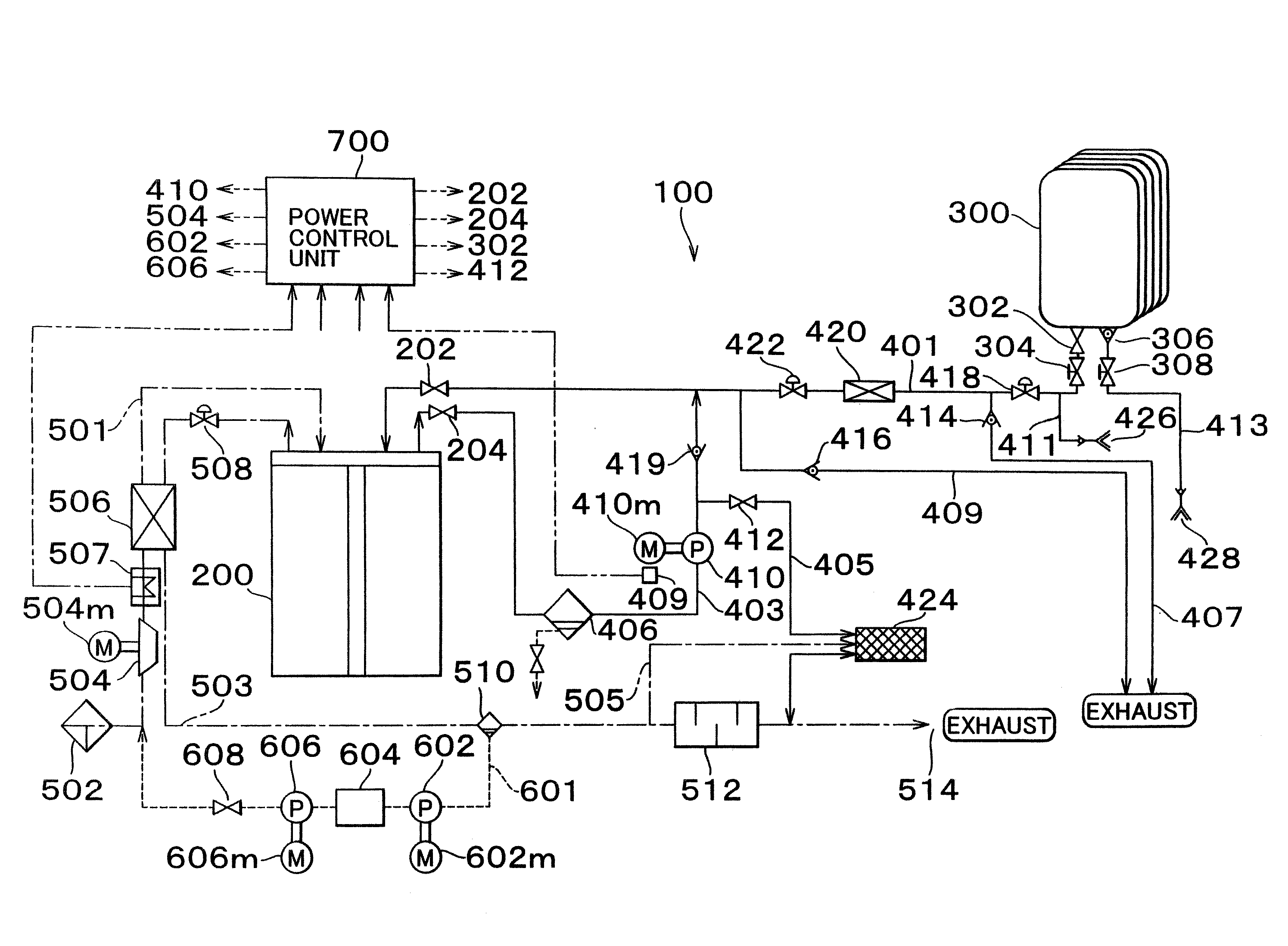 Power output device with fuel cell and method therefor