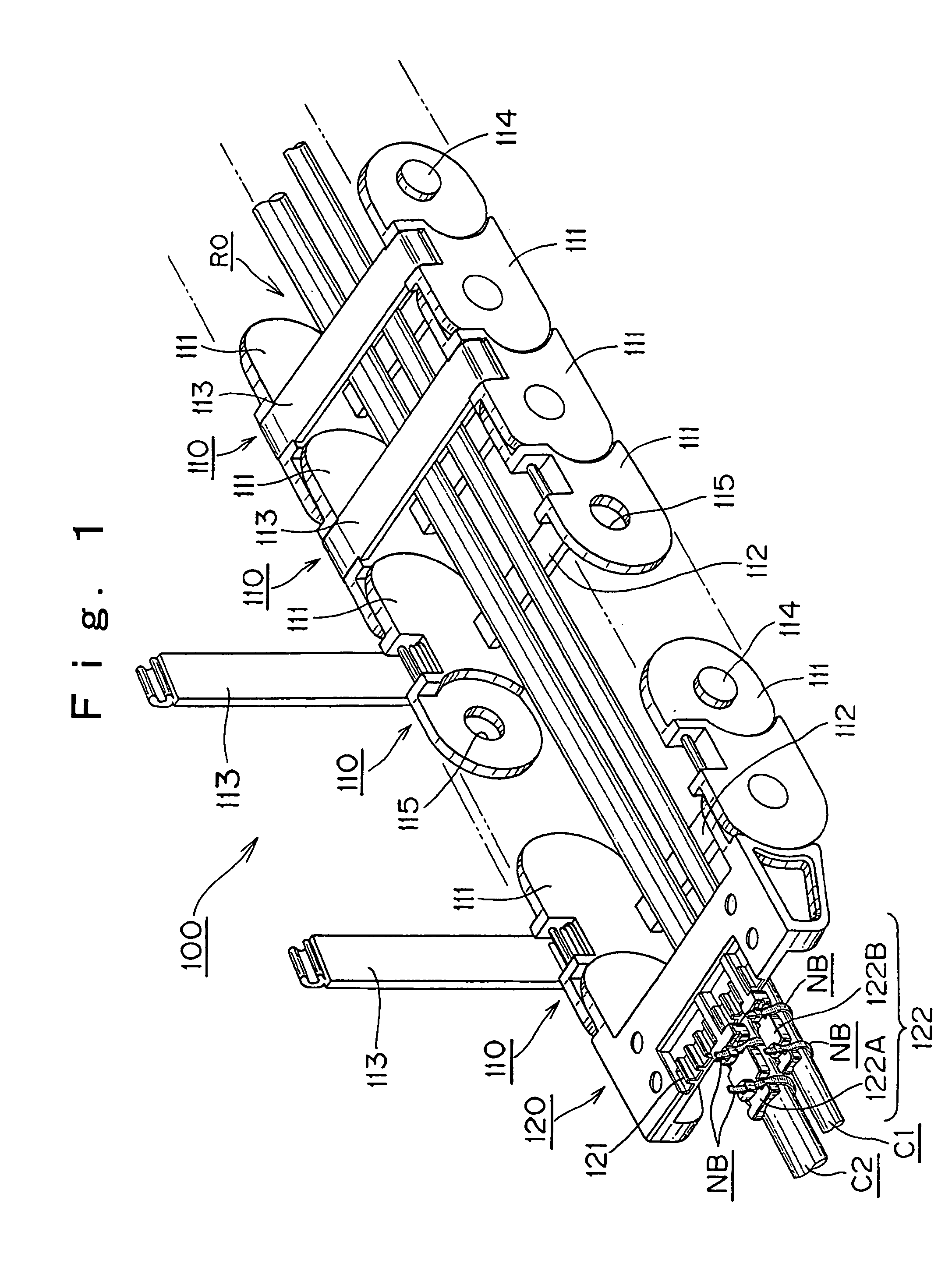 Cable clamp member for cable protective guide device