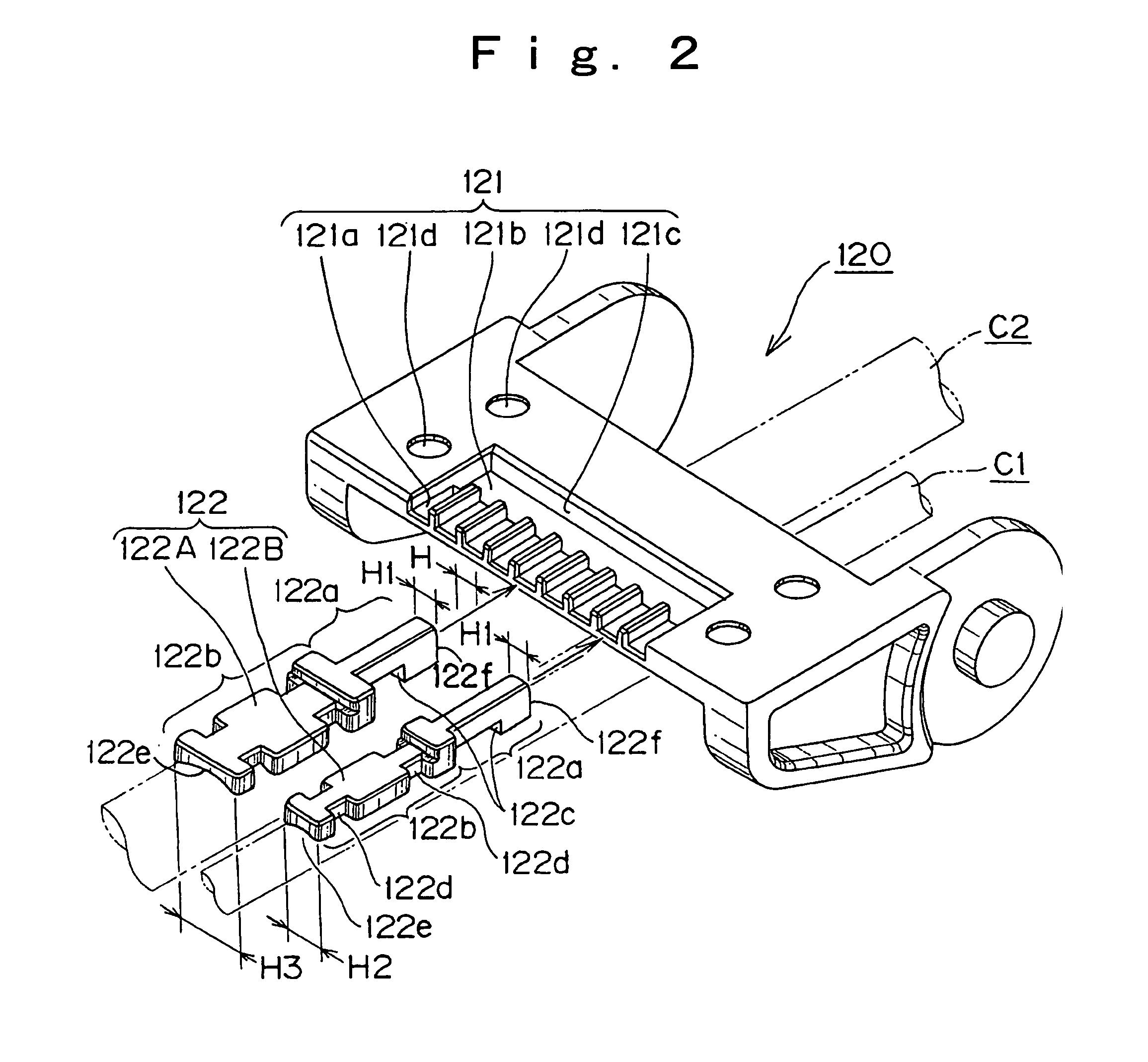 Cable clamp member for cable protective guide device