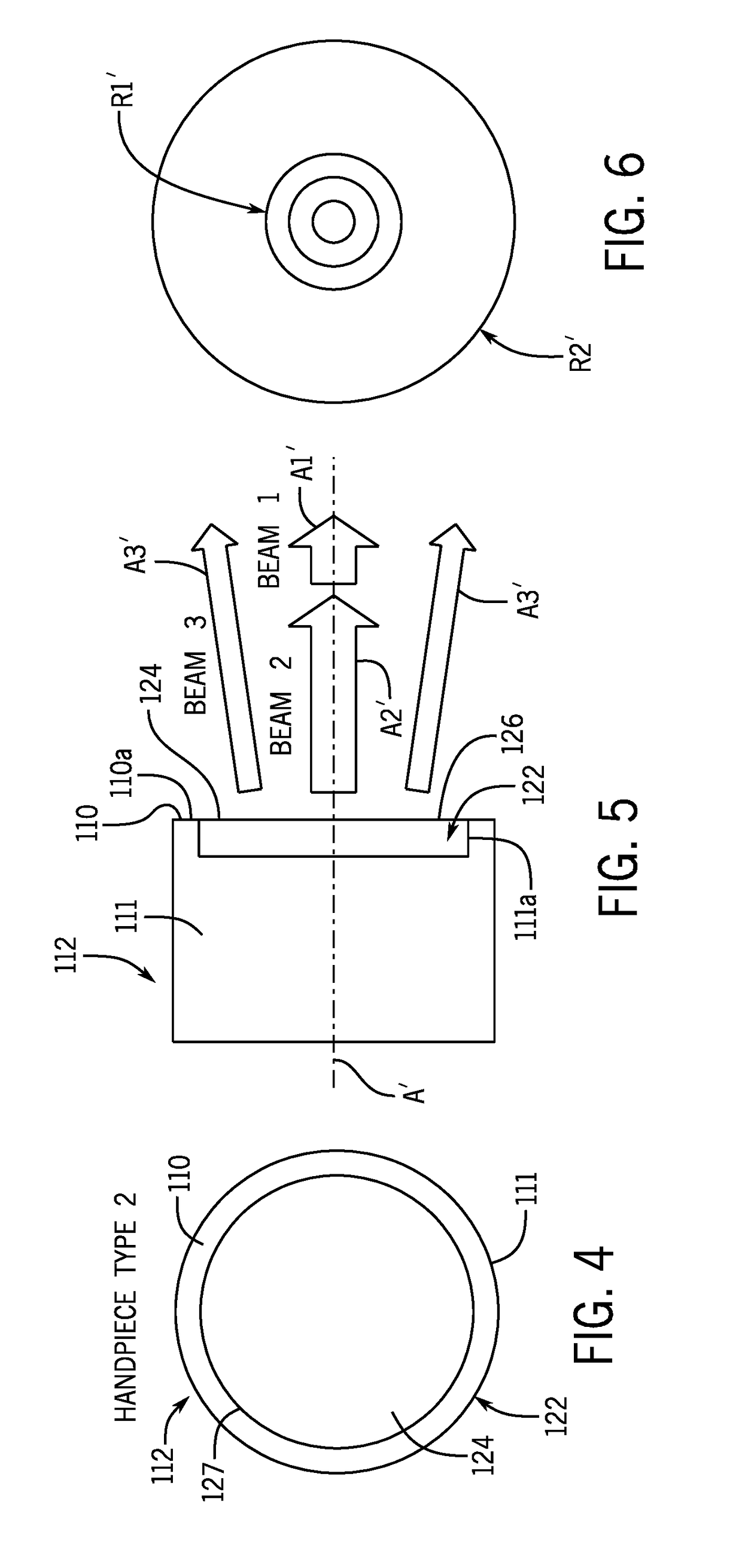 Multiple beam laser treatment device