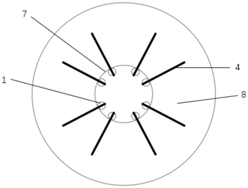 Anchor bolt group device for improving anti-cracking performance of power transmission tower pile foundation and manufacturing method