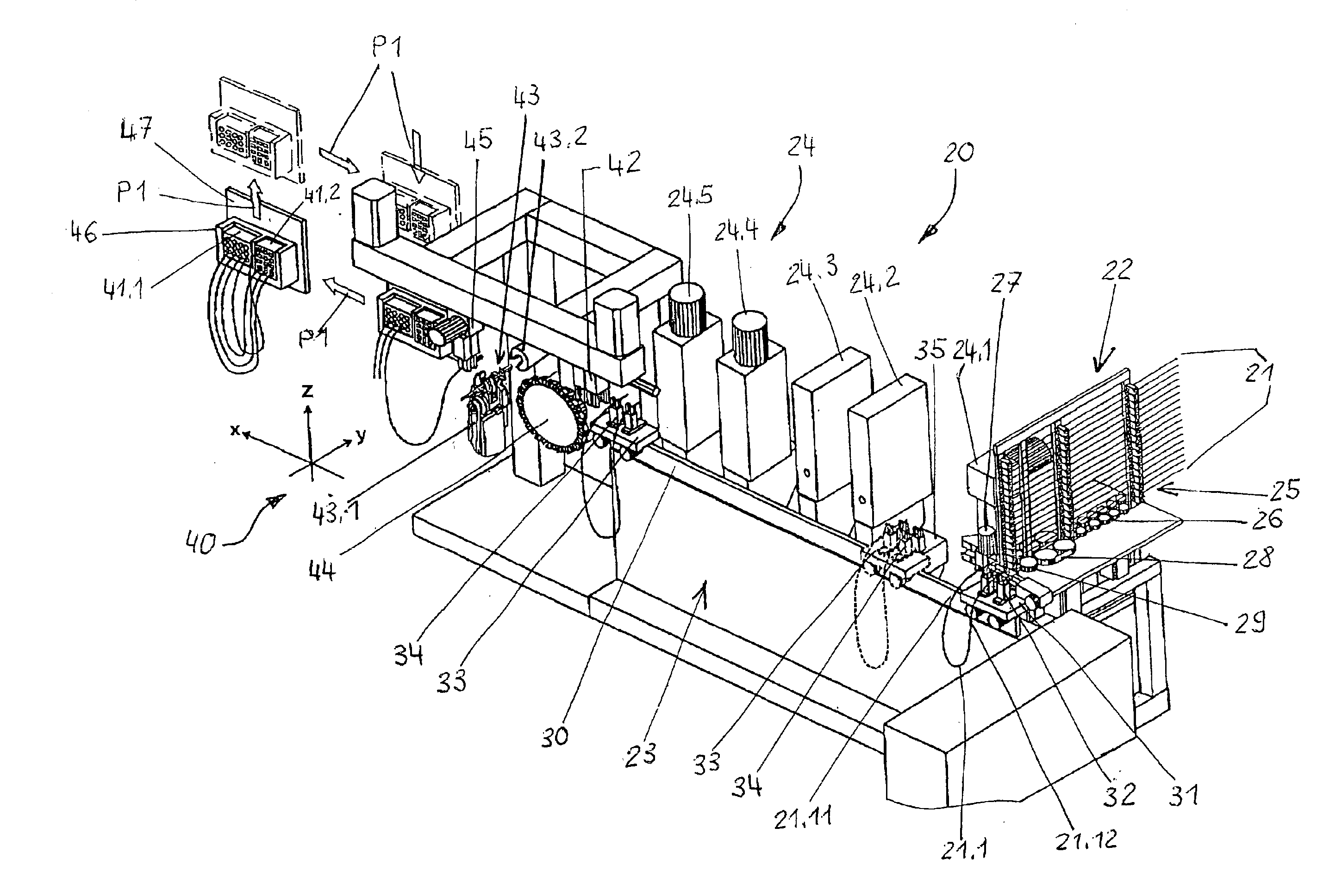 Method and equipment for equipping plug housings with fitted-out cable ends of a cable