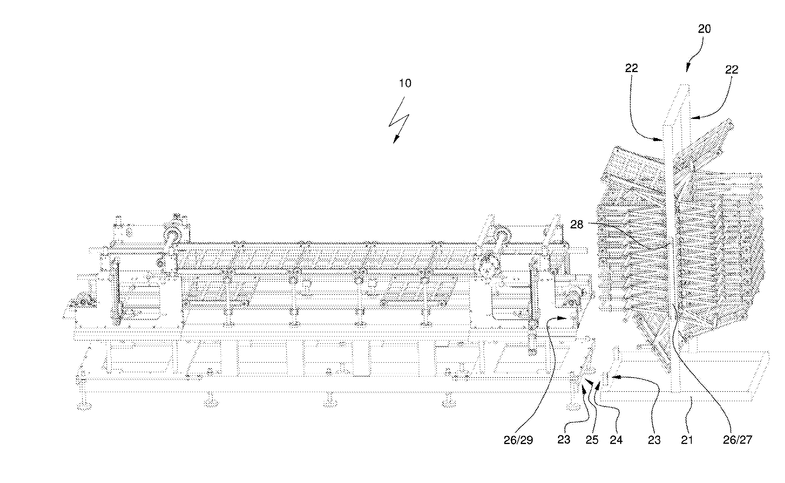 Device for filling containers with food products