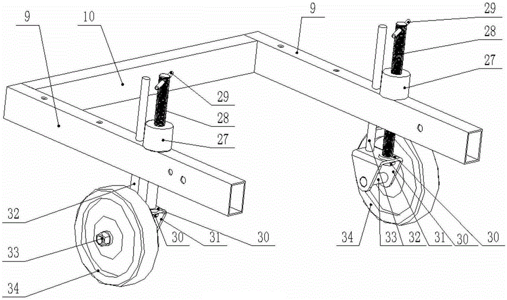 Seedling box of vegetable transplanter and earthing wheel adjusting device