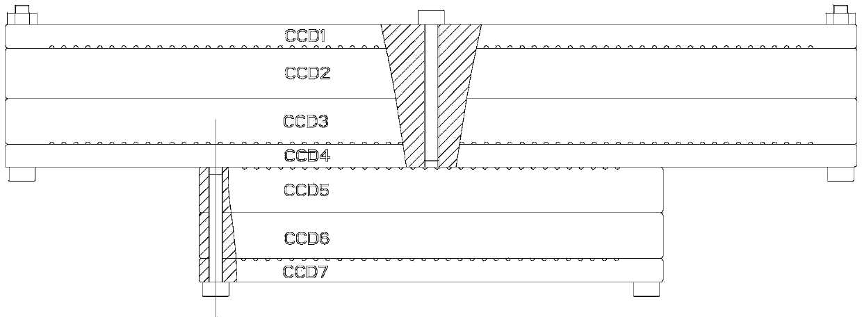 A device and blind insertion method for remote sensing camera multi-chip ccd device blind insertion