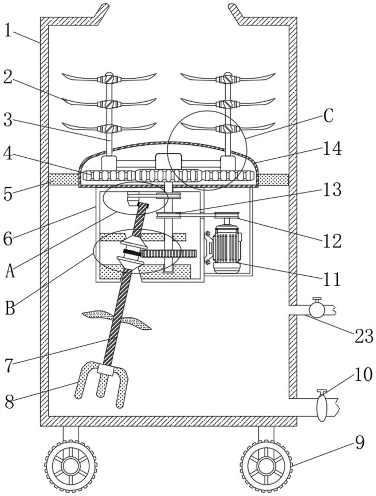 Crushing and stirring device for producing poultry feed