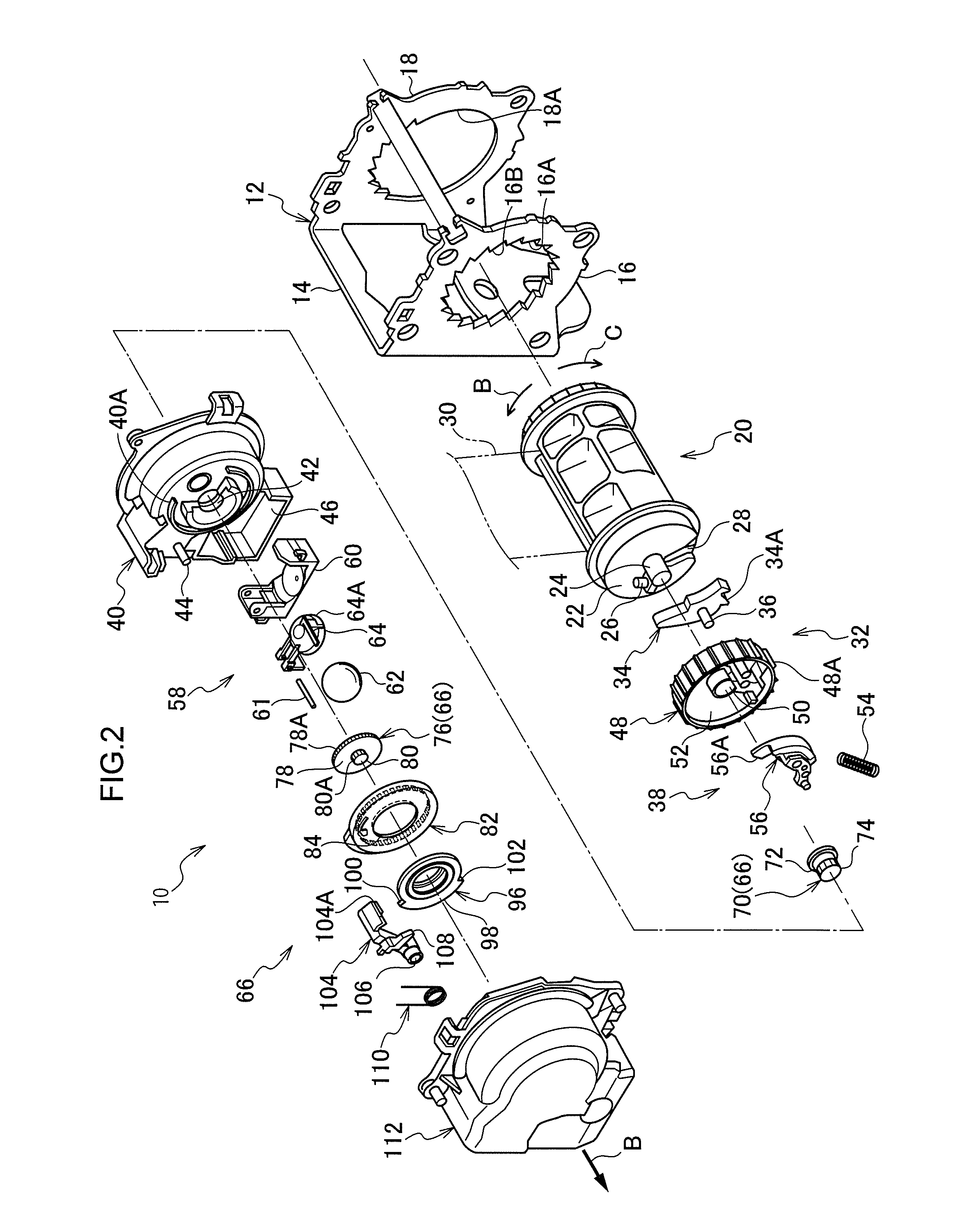 Webbing take-up device