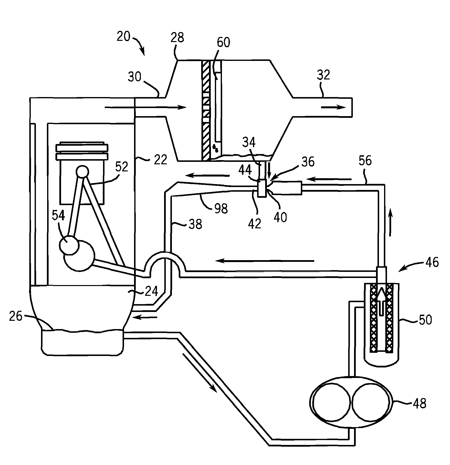 Crankcase Ventilation System with Pumped Scavenged Oil