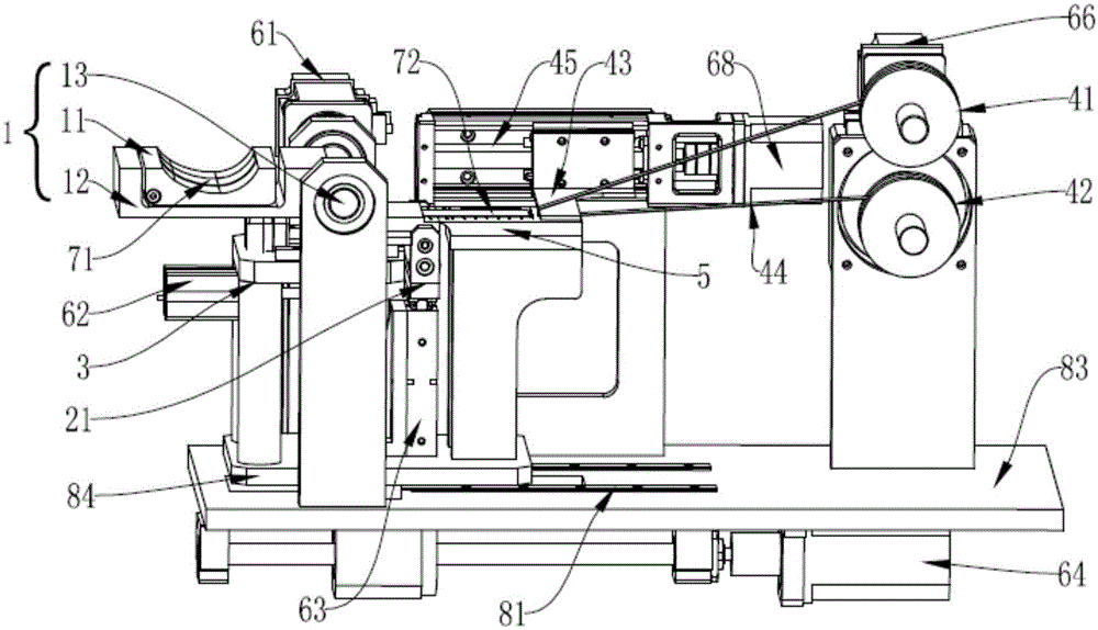 Turnover mechanism of film sticking machine for hook face member