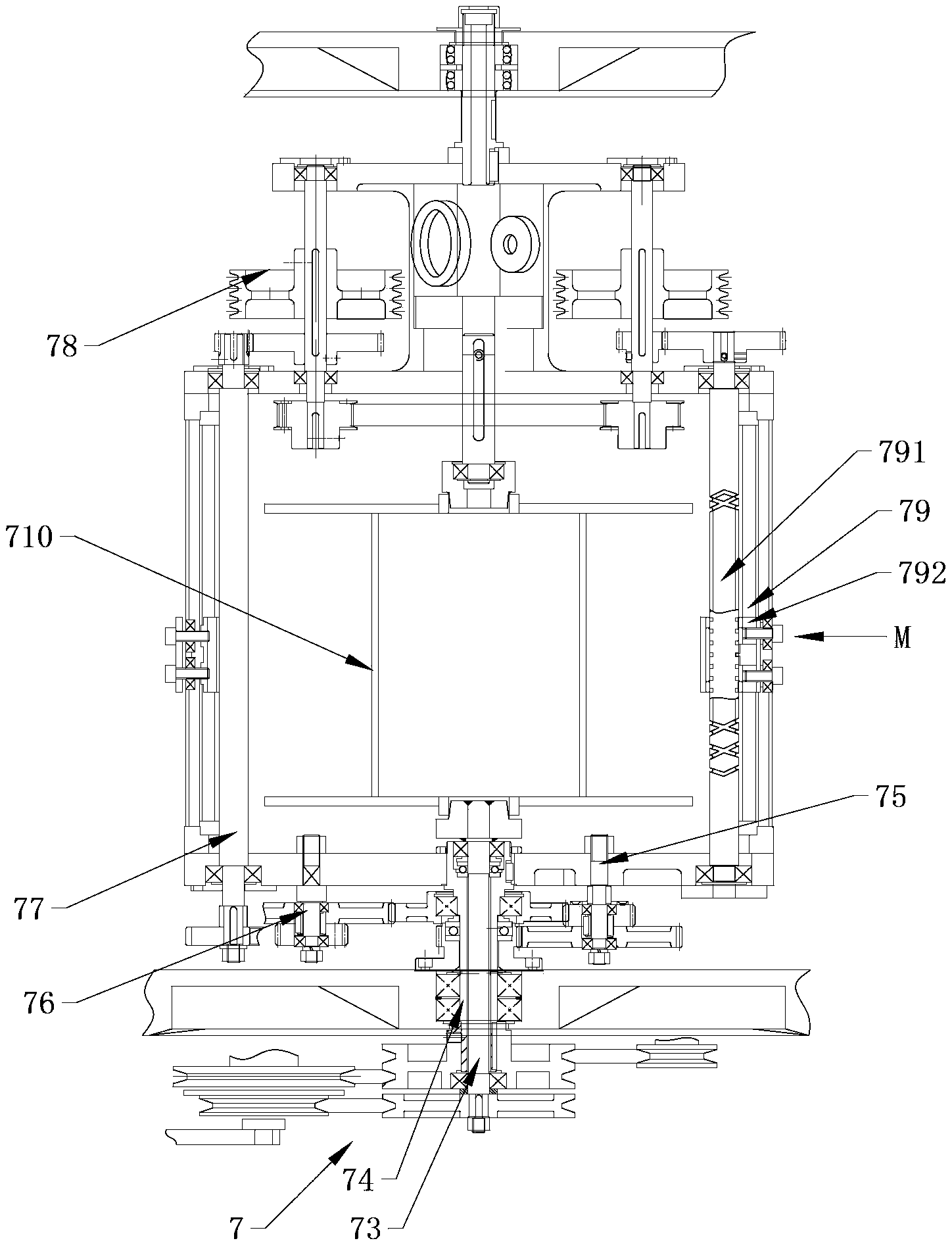 Vertical-type wire stranding machine of high-definition multimedia interface (HDMI) cables