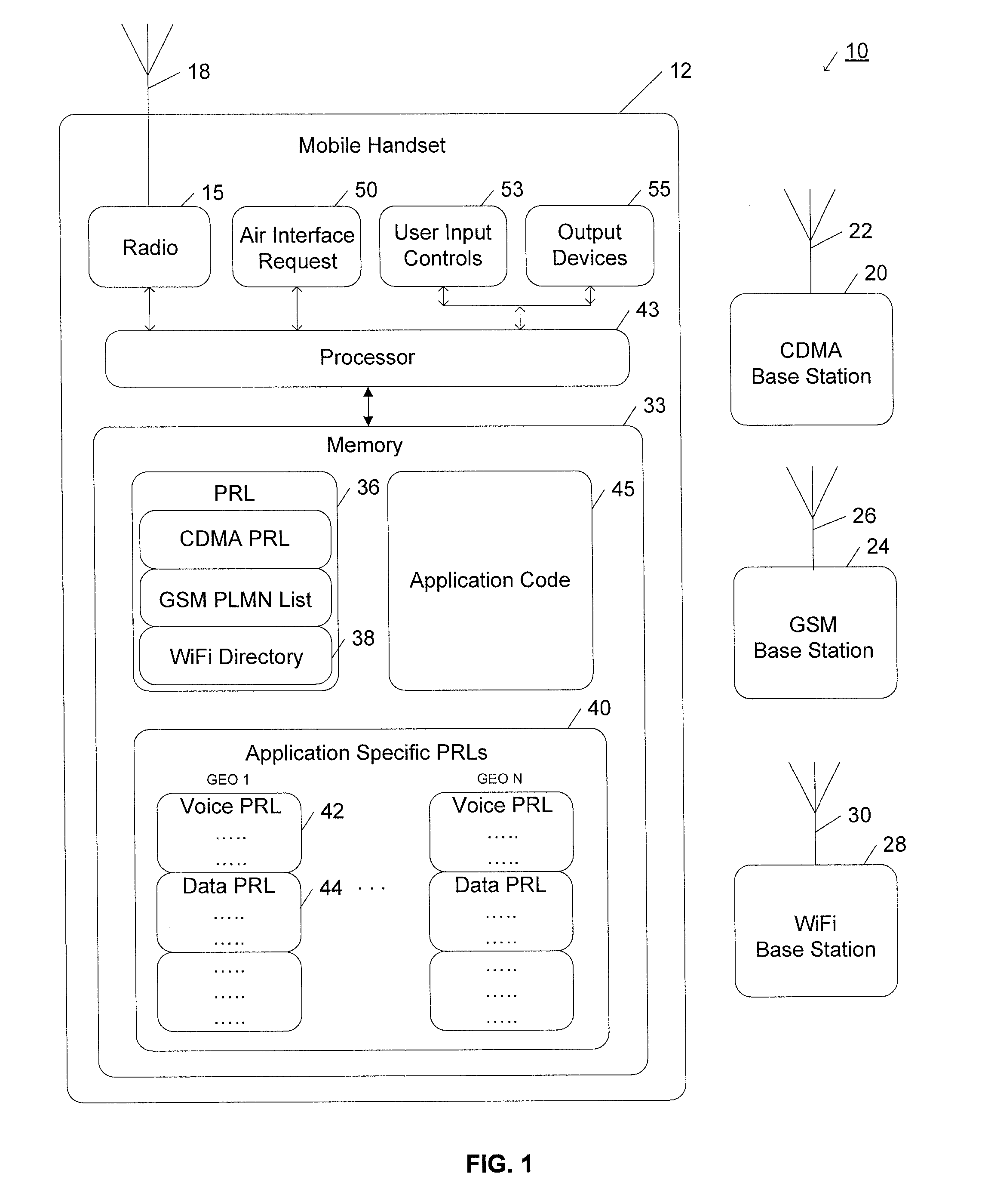Method for selecting an air interface using an access list on a multi-mode wireless device