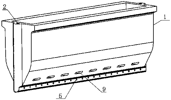 A blowing air distribution device for twin-roll thin strip continuous casting