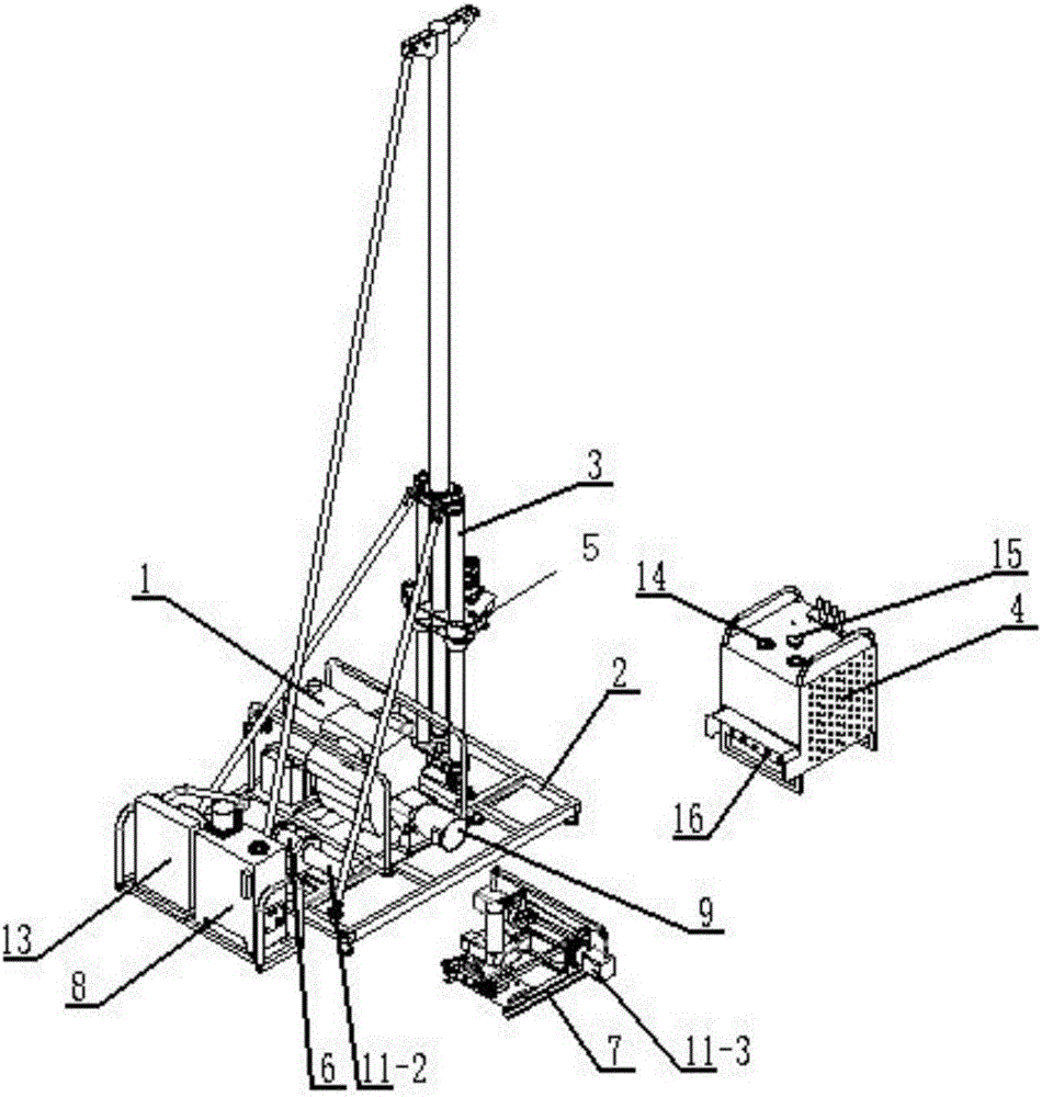 Full-hydraulic geological core drill