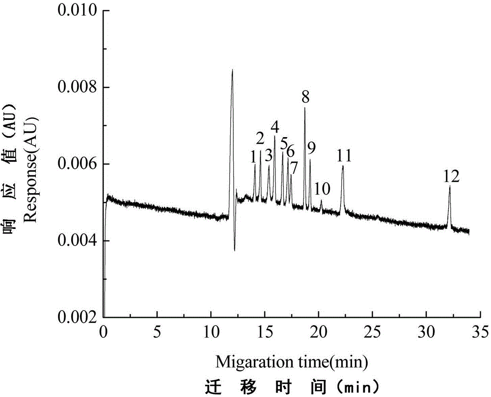 Efficient capillary electrophoresis method for simultaneously detecting 11 prohibited compounds in sample