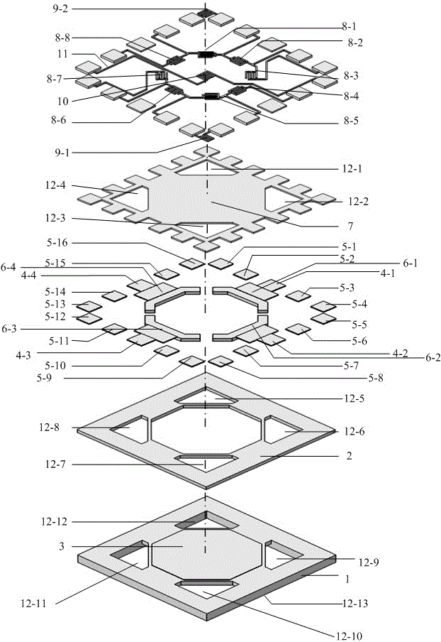 B-cemented semiconductor-heating temperature and humidity self-compensation integrated gas sensor