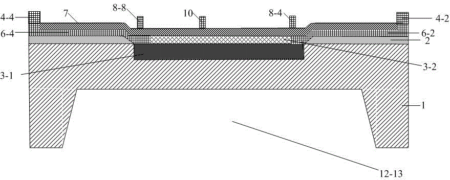 B-cemented semiconductor-heating temperature and humidity self-compensation integrated gas sensor