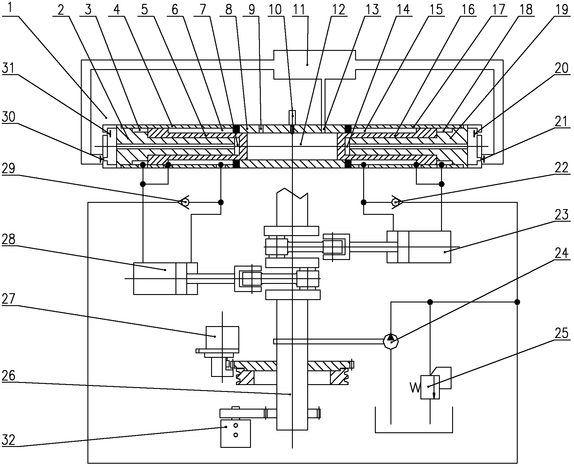 Hydraulic control type opposed piston engine