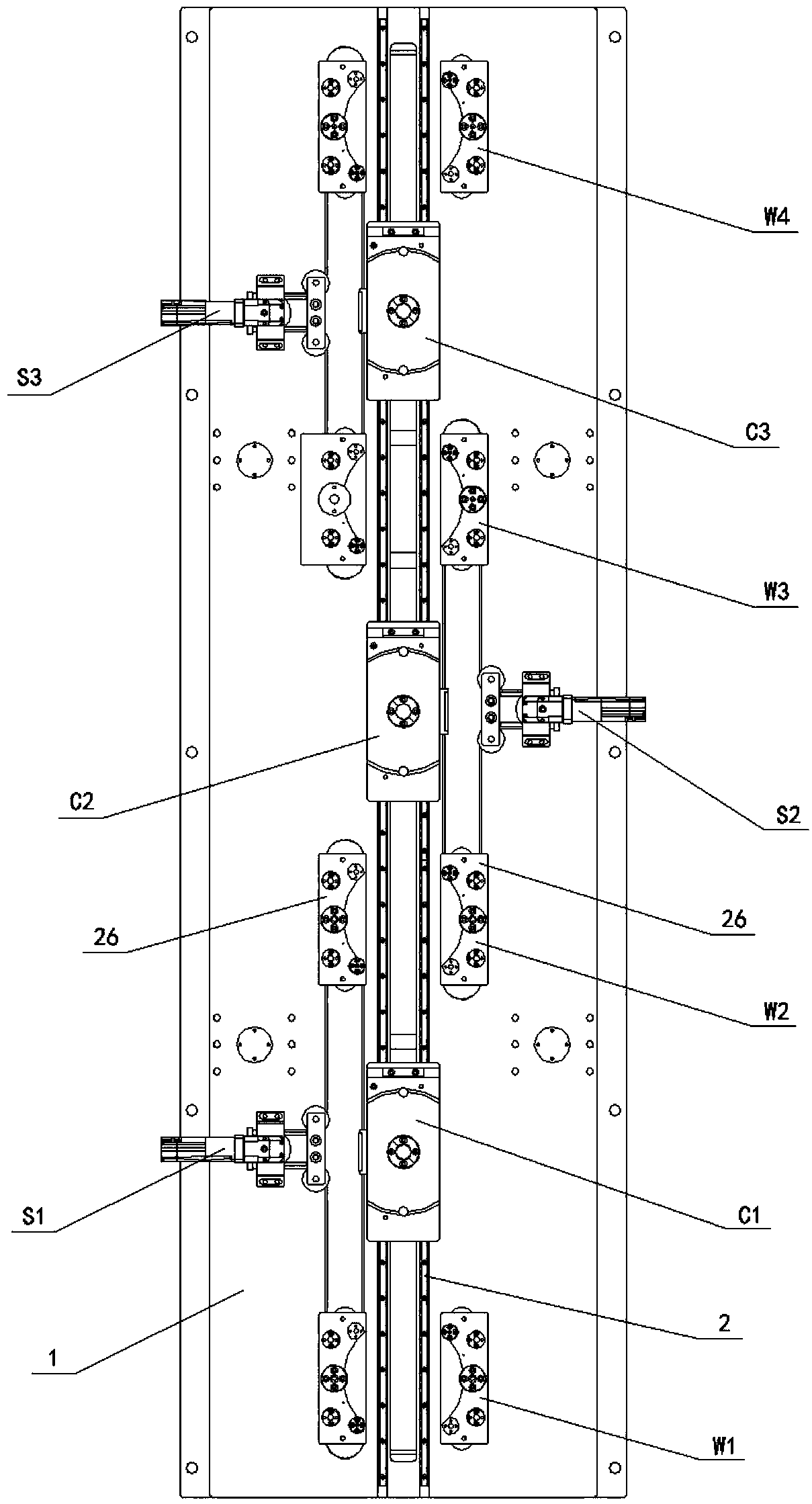 Pallet trolley multi-station conveying system