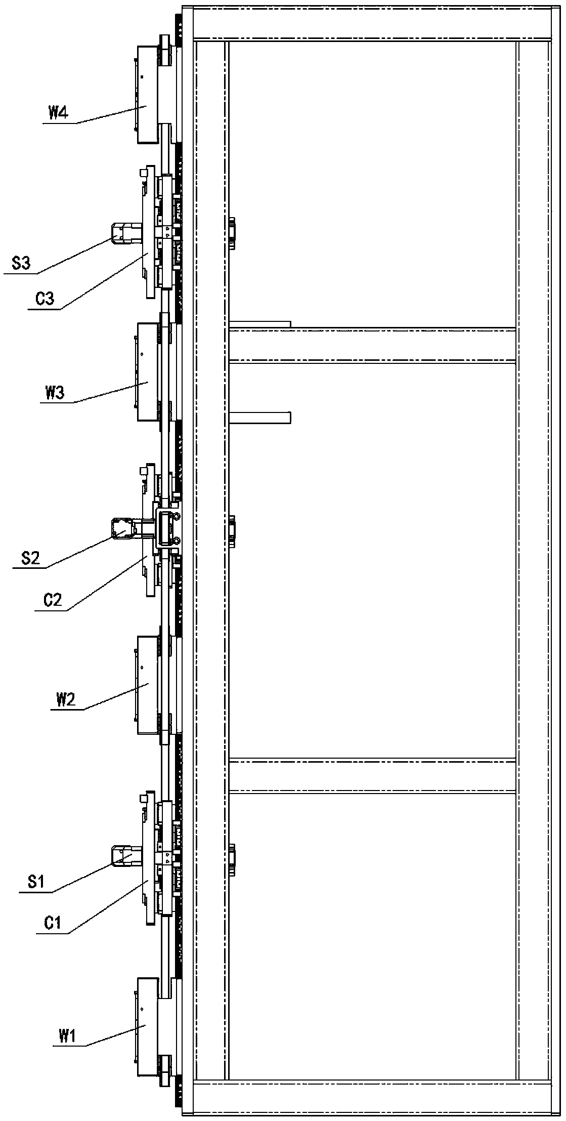 Pallet trolley multi-station conveying system