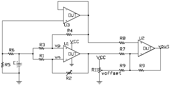 Resistance sensor measuring circuit for measuring weak signals