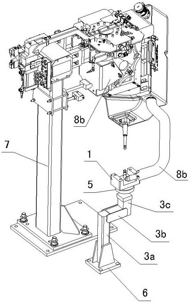 A robot welding torch stand with auxiliary adjustment device