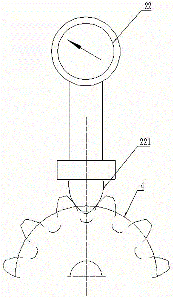 Verifying device for gear of textile machine