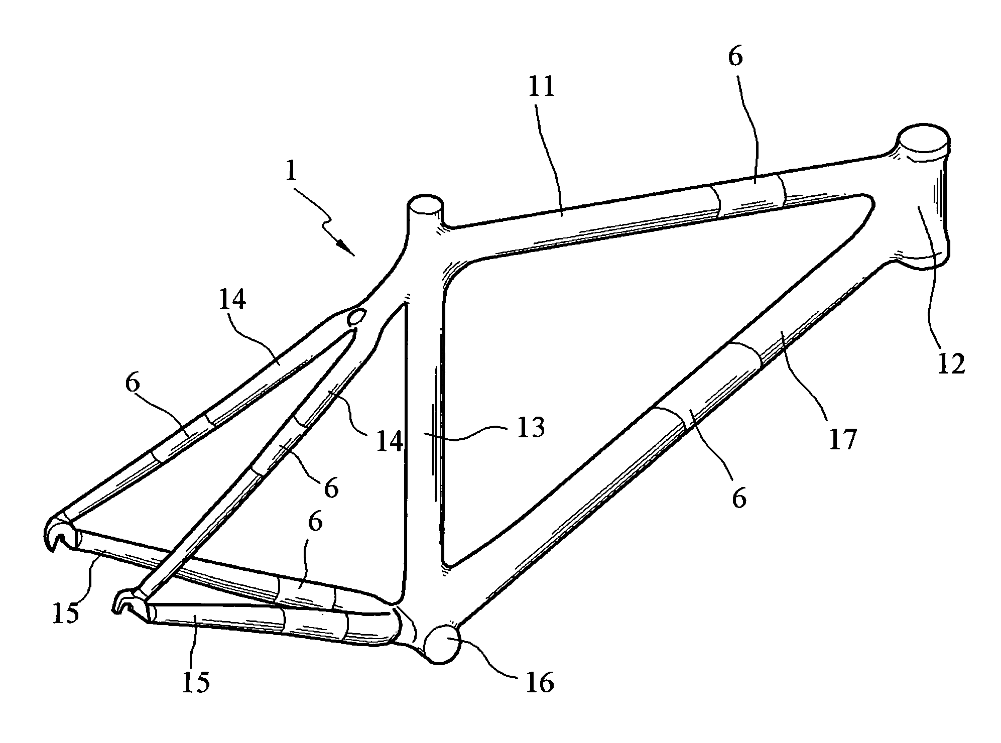 Vibration suppressed bicycle structure