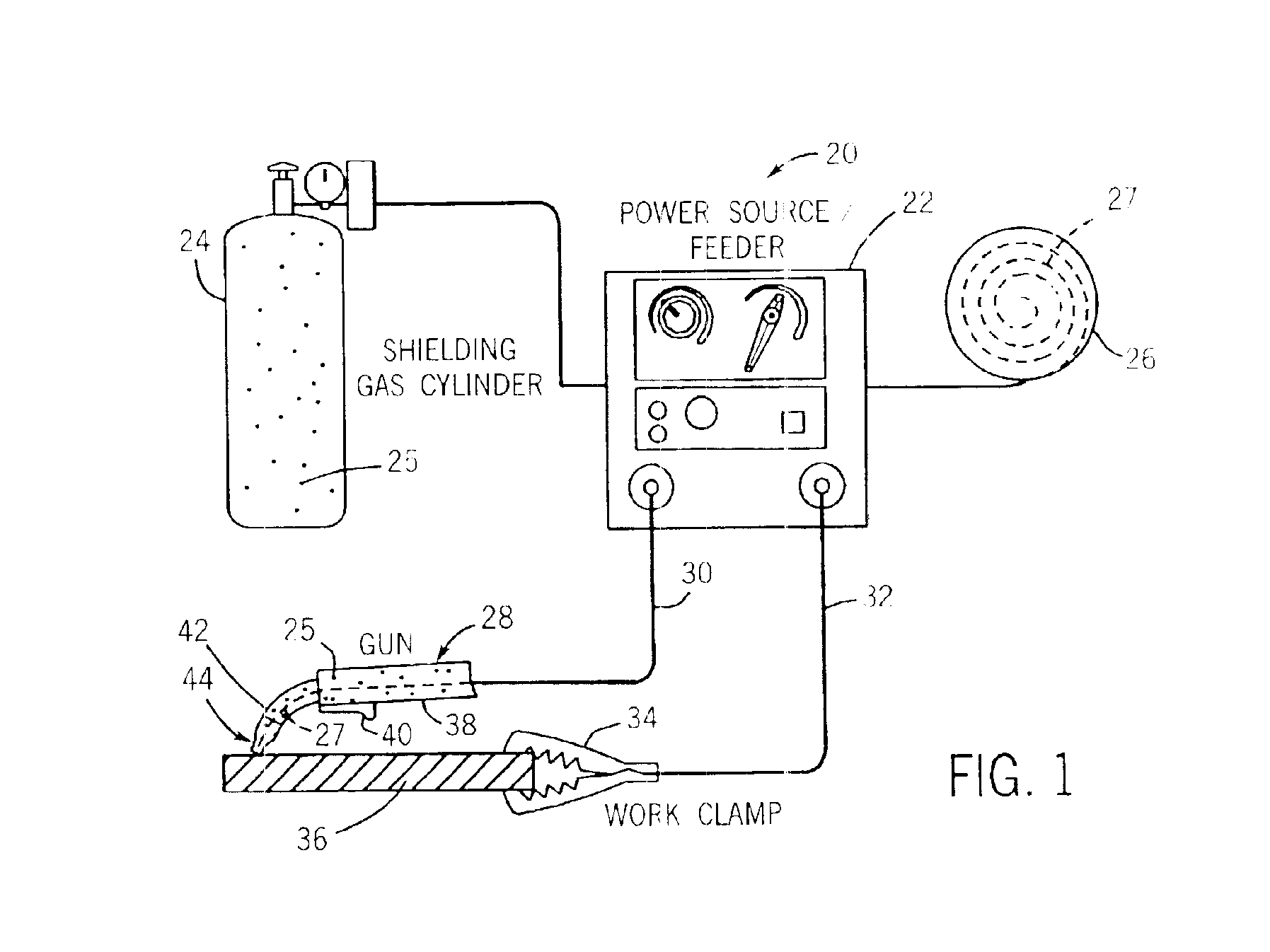 Welding gun having a removable nozzle end portion and method for operating same