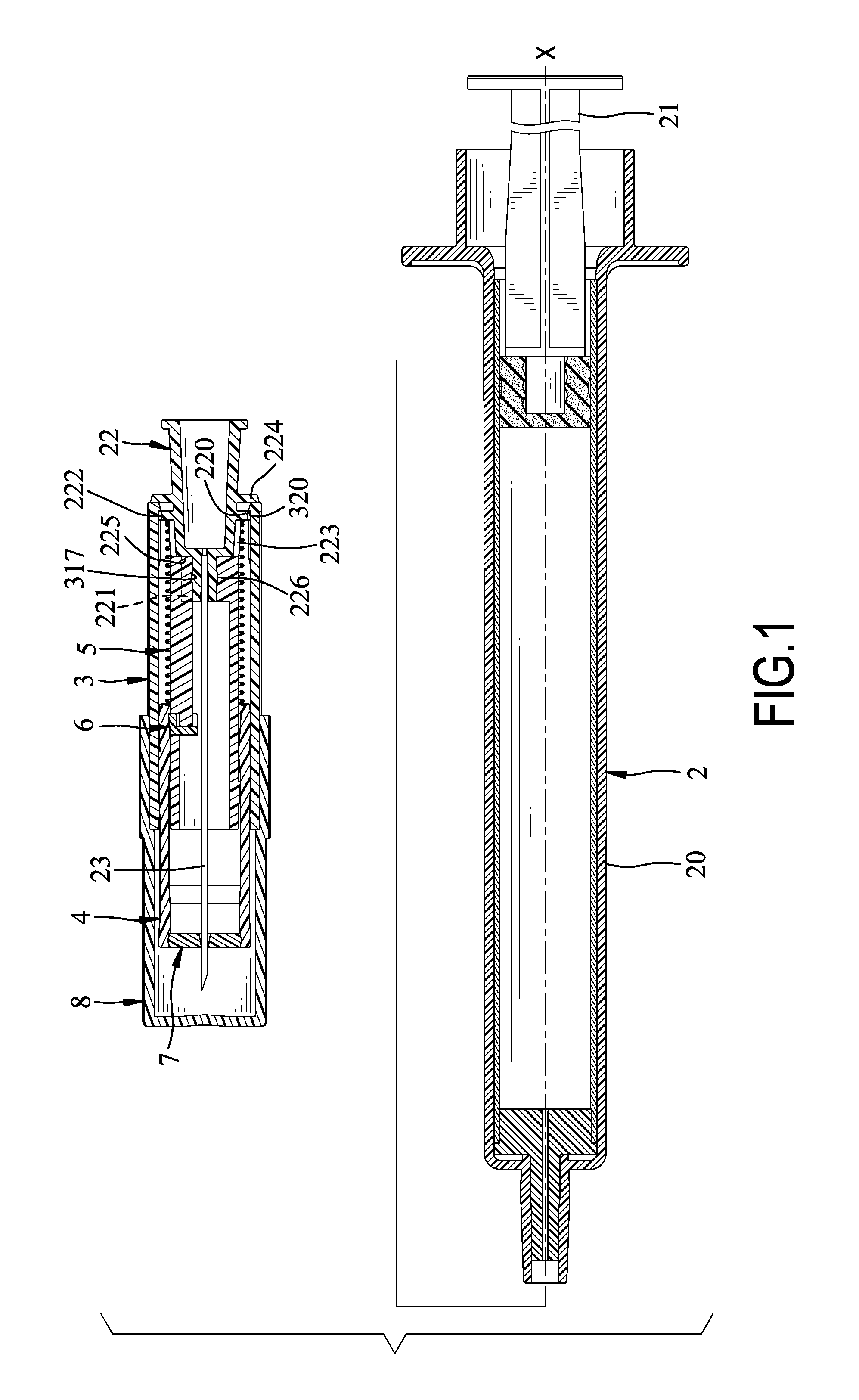 Needle protecting module of an injecting device and an injection device with a needle protecting module