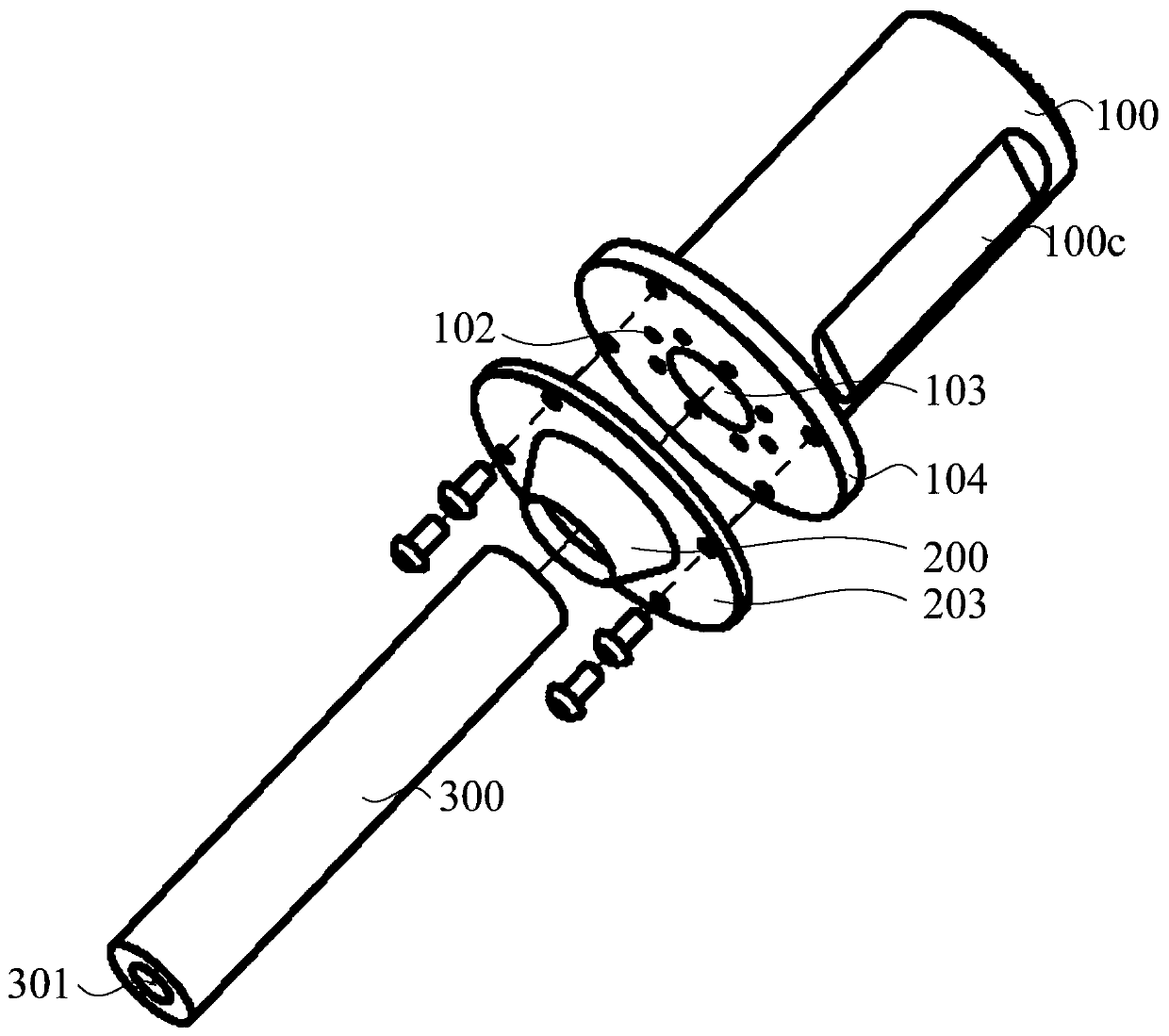 Electric arc micro-explosion internal and external flushing device and processing equipment